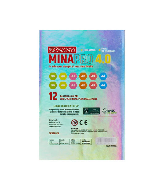 Pastelli Fluo 12 pezzi Mina Pro 4.0 - Seven