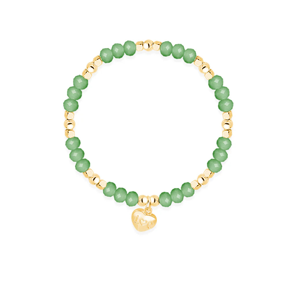 Braccialetto di affermazione con cristalli verdi