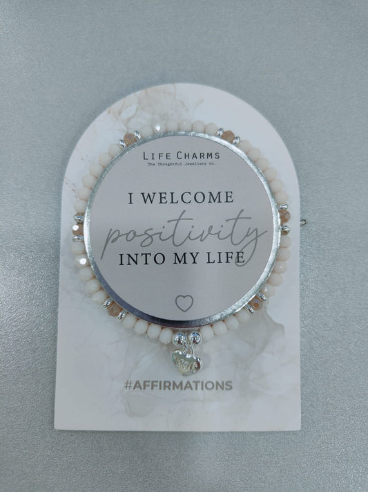 Bracciale con affermazione in cristallo beige