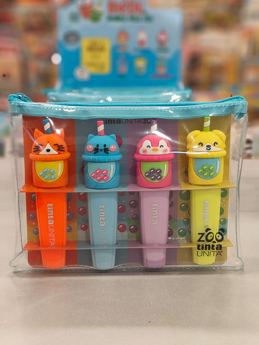 Set 4 Evidenziatori con astuccio - Bubble Tea