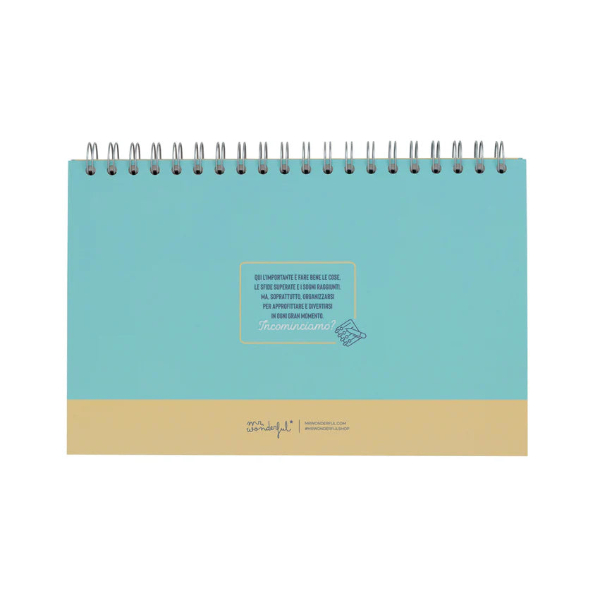 Planner settimanale "I sogni raggiunti incominciano qui" - Mr.Wonderful