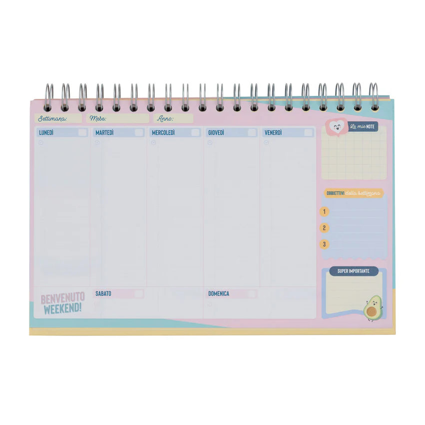 Planner settimanale "I sogni raggiunti incominciano qui" - Mr.Wonderful