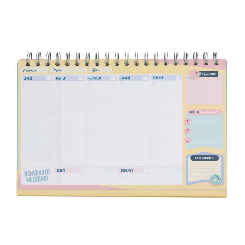 Planner settimanale "I sogni raggiunti incominciano qui" - Mr.Wonderful