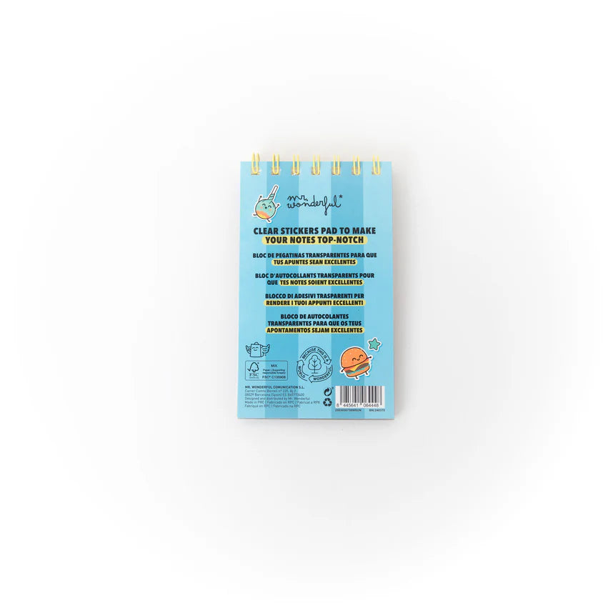 Blocco note con adesivi trasparenti - Tutte le cose belle si attaccano- Mr.Wonderful