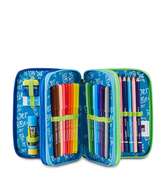 Astuccio 3 Zip blu - Seven J Ever