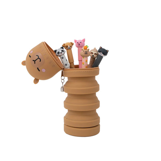 Set di 6 penne cancellabili  + astuccio in silicone Capibara