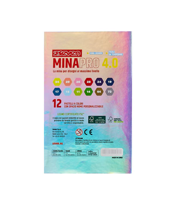 Pastelli Brillantinati 12 pezzi Mina Pro 4.0 - Seven