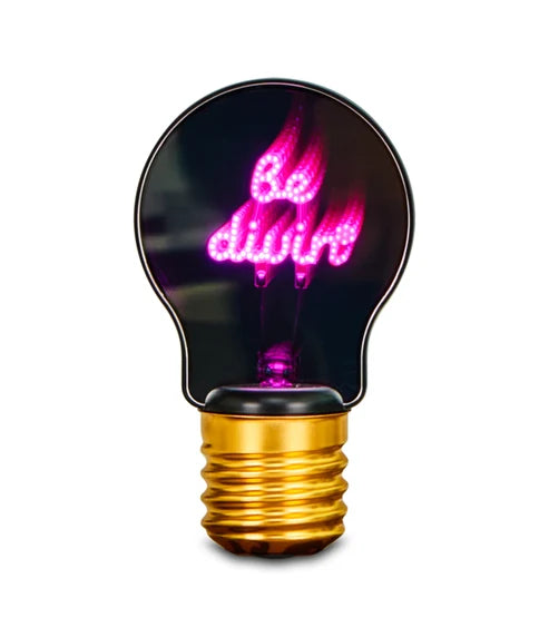 Lampada bulbo scritta 3D - Ideamania