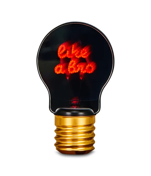 Lampada bulbo scritta 3D - Ideamania