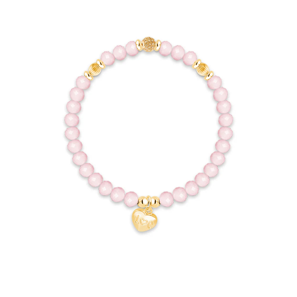 Bracciale con affermazione in cristallo rosa