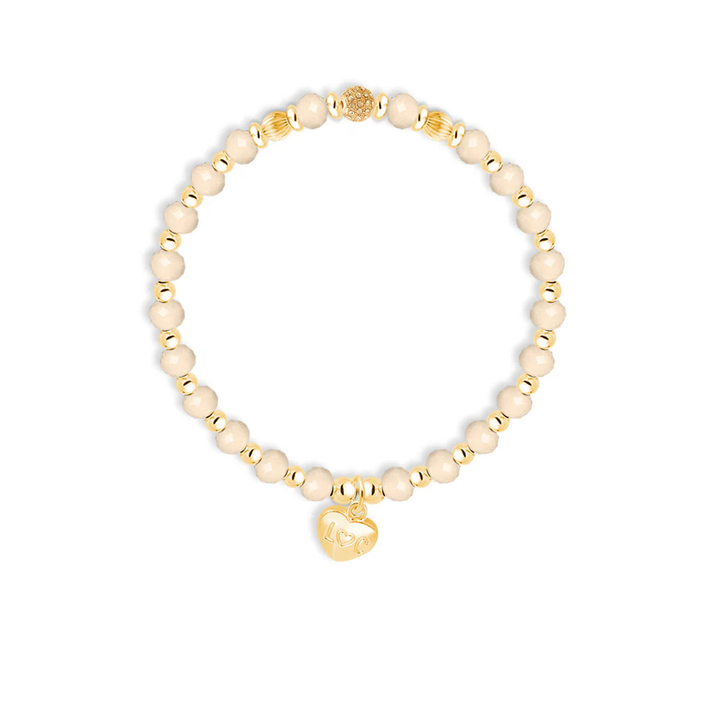 Braccialetto di affermazione con cristalli beige