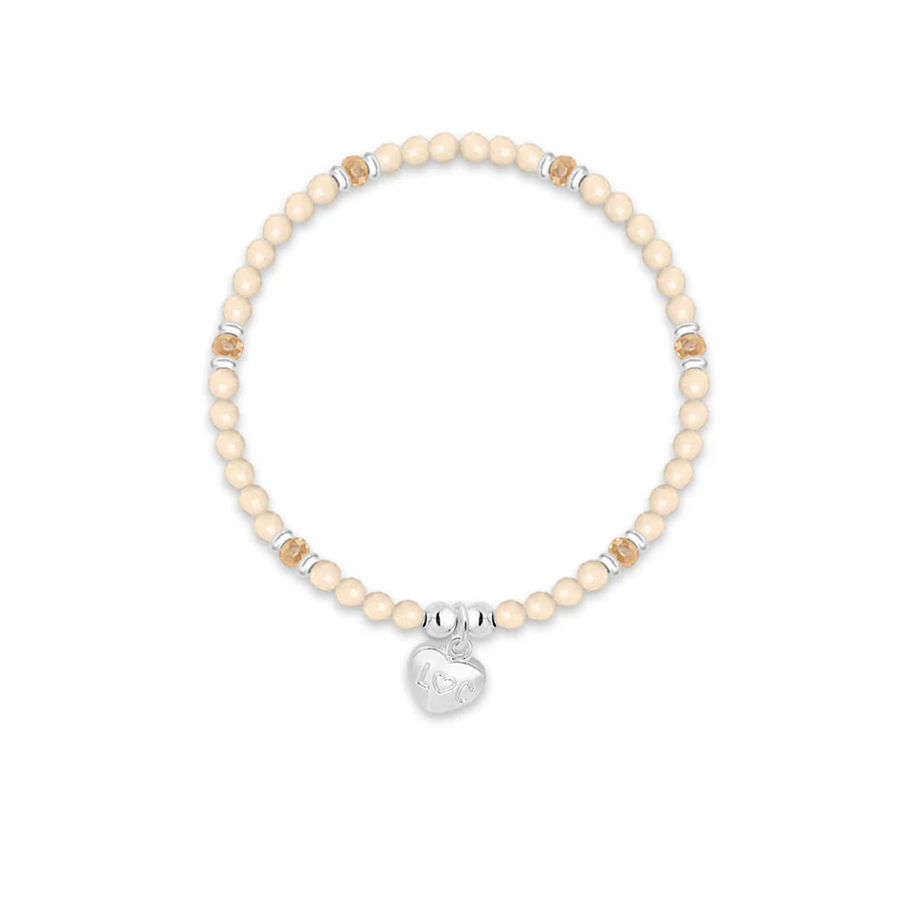 Bracciale con affermazione in cristallo beige