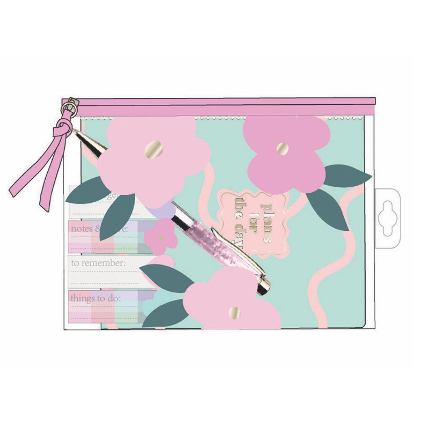 Set Cancelleria - Astuccio con taccuino, Penne, Post it