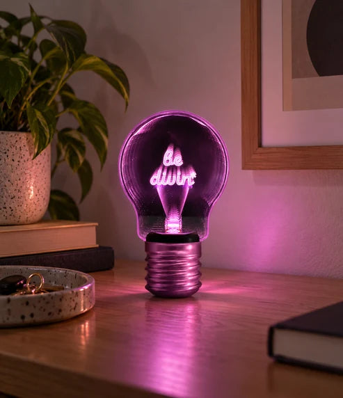 Lampada bulbo scritta 3D - Ideamania