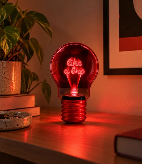 Lampada bulbo scritta 3D - Ideamania