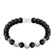 Bracciale elastico con perline semipreziose in agata nera