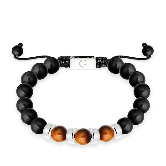 BRACCIALETTO UOMO PERLE DI TIGRE - Life charm
