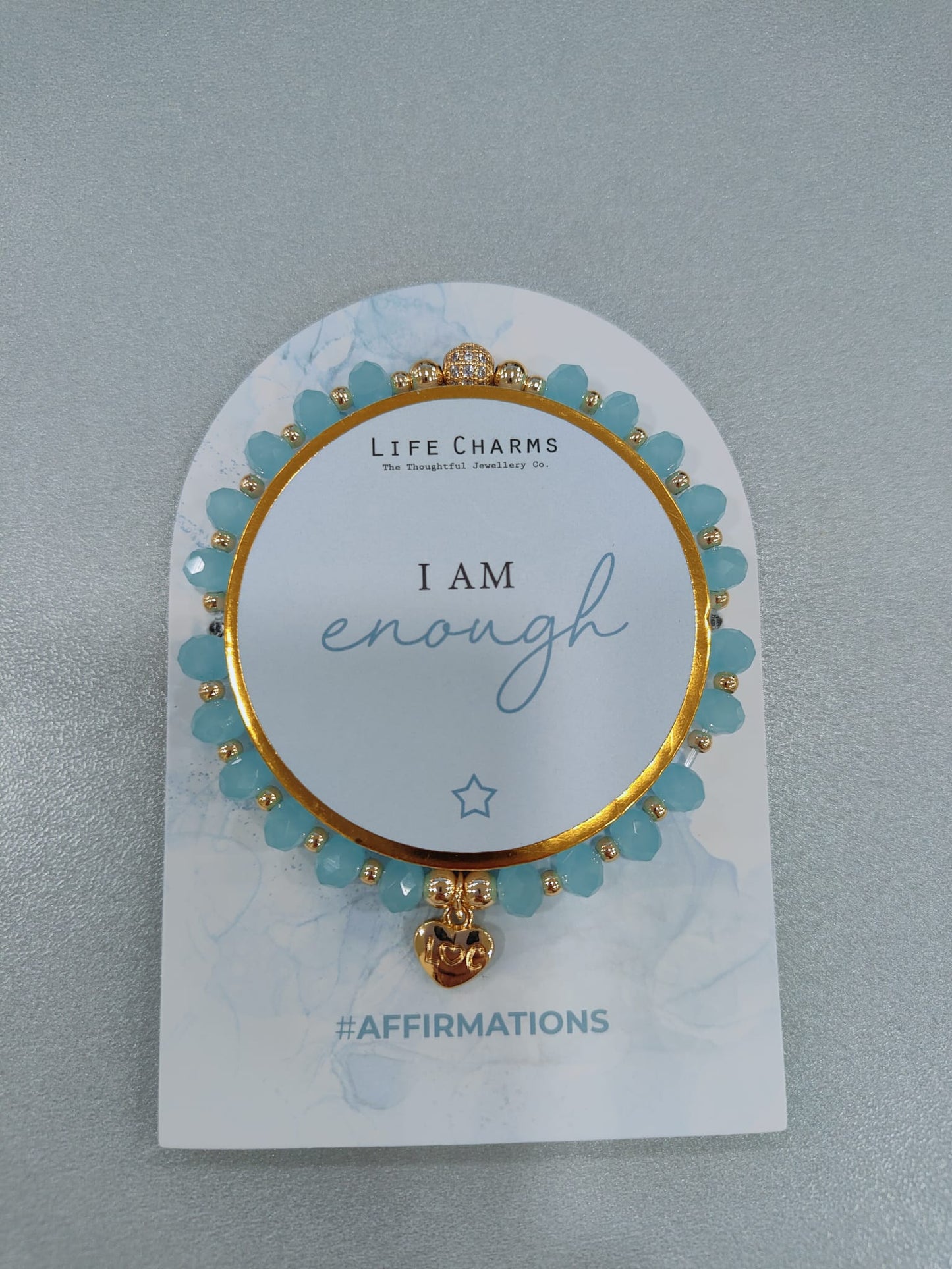 Bracciale in cristallo azzurro - I AM ENOUGH