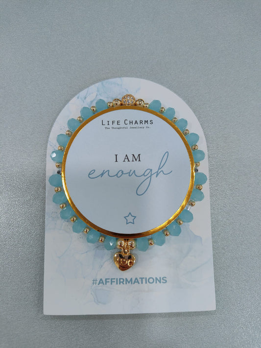 Bracciale in cristallo azzurro - I AM ENOUGH