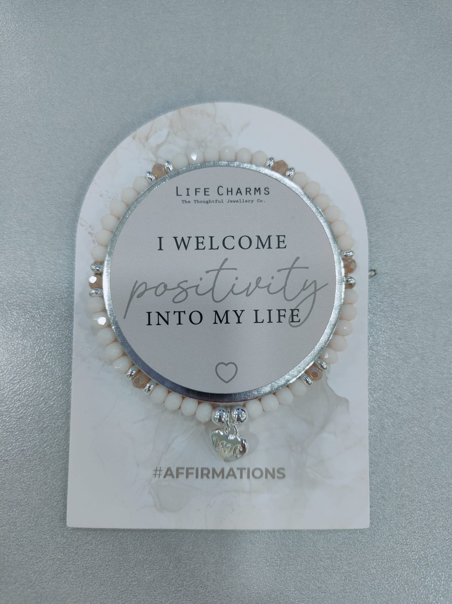 Bracciale con affermazione in cristallo beige