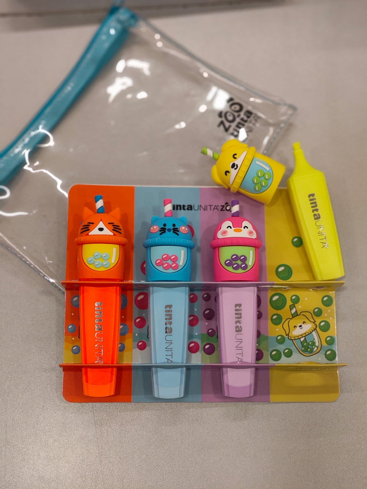 Set 4 Evidenziatori con astuccio - Bubble Tea