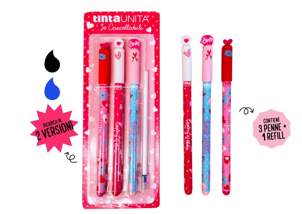 SET PENNE CANCELLABILI LOVE - tintaUNITA